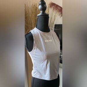 Nike Pro Women's Light Gray Mesh Muscle Tee